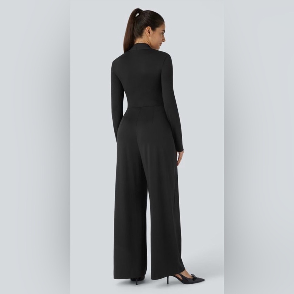 New HALARA black long sleeve jumpsuit sz M 8-10 - Picture 3 of 3